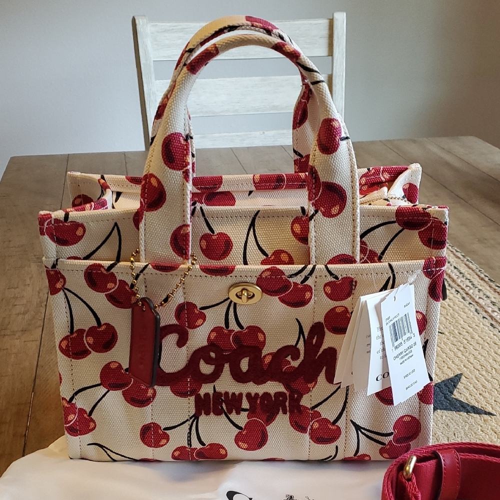 COACH Cargo 26 Tote Bag Cherry Print